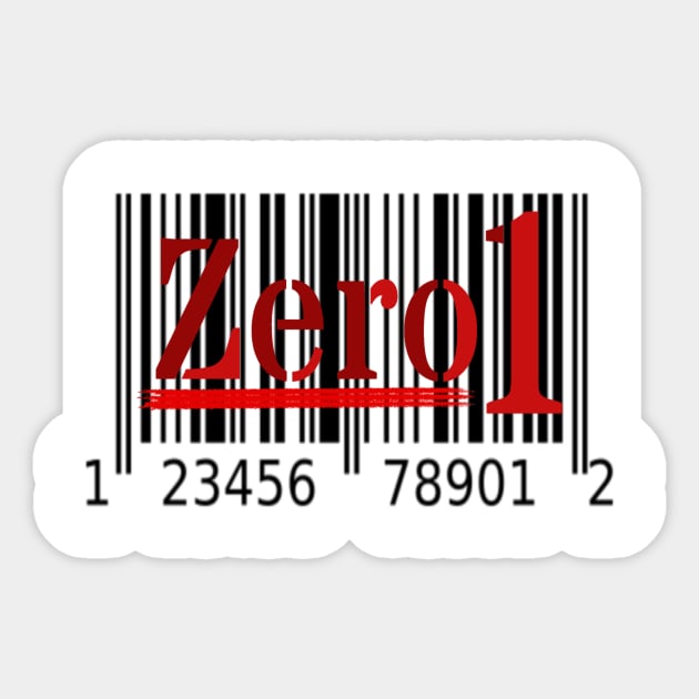 Zero1-1.28 Bar Code Sticker by Stinkykittydesign